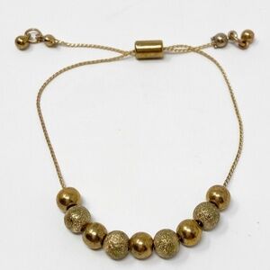 Gold Bead Balls Mixed Finishes Bracelet